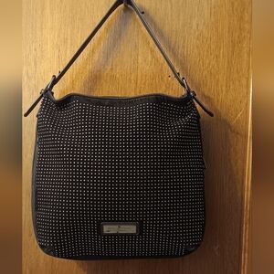 Marc New York Faux Black Leather Gold Studded Shoulder Bag Tote